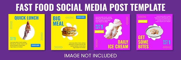 Modelo de postagem - mídia social de fast food