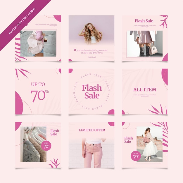 Vetor modelo de postagem no instagram para venda em flash