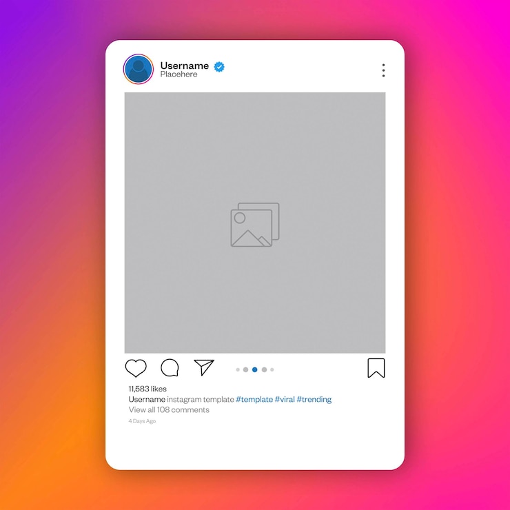 Vetor modelo de postagem vetorial do instagram
