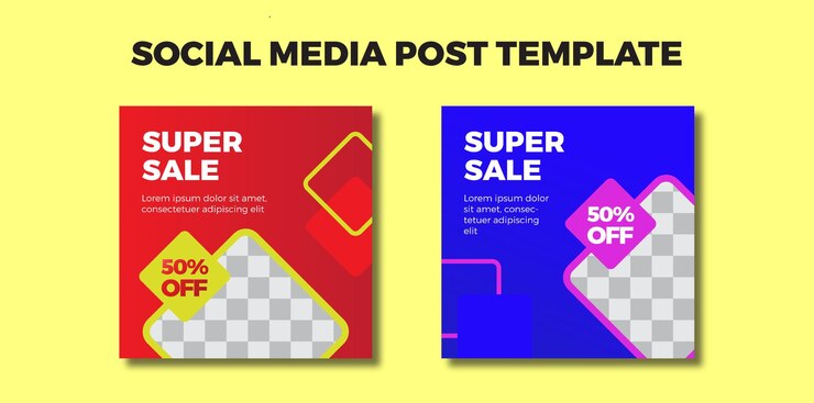 Vetor modelo de postagens de instagram de design vetorial super vendido