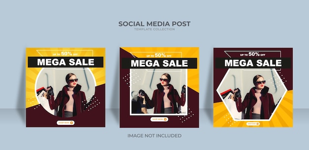 Modelo de postagens do instagram de design de mega venda