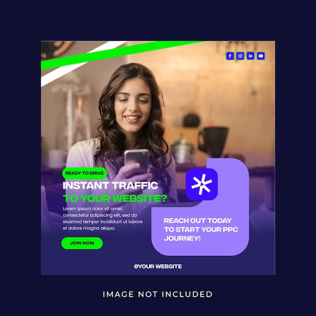 Modelo de postagens do Instagram para anúncios de SEO