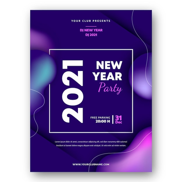 Modelo de pôster abstrato de festa de ano novo 2021