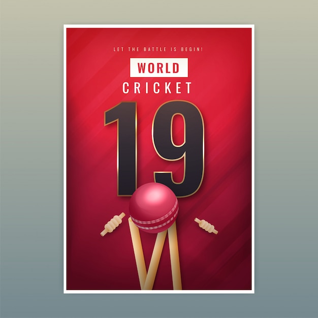 Modelo de pôster world cricket 19