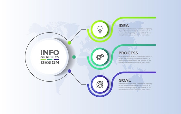 Modelo de processo de negócios infográfico gradiente