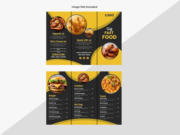 Modelo de projeto de brochura de menu de fast food moderno
