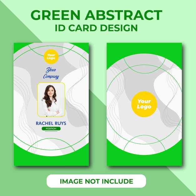 Modelo de projeto de cartão de identificação de resumo verde