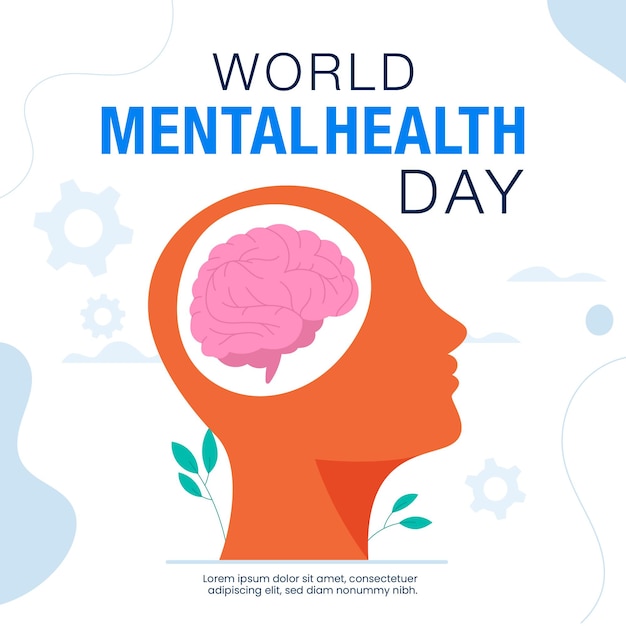 Modelo de projeto de cartaz de conscientização do Dia Mundial da Saúde Mental