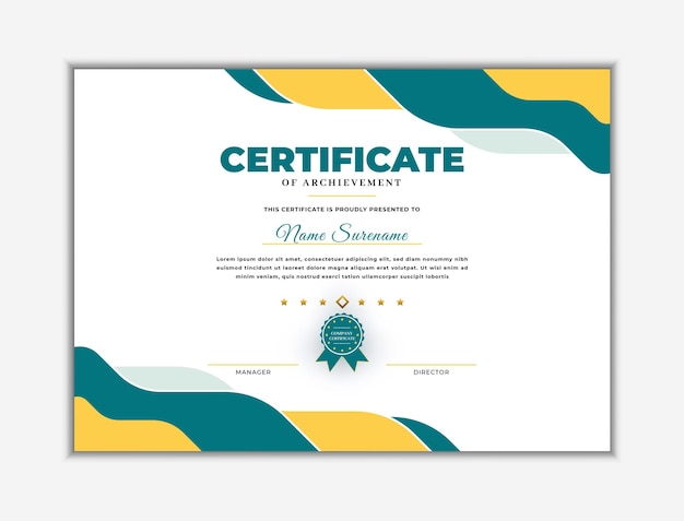 Modelo de projeto de certificado simples e moderno