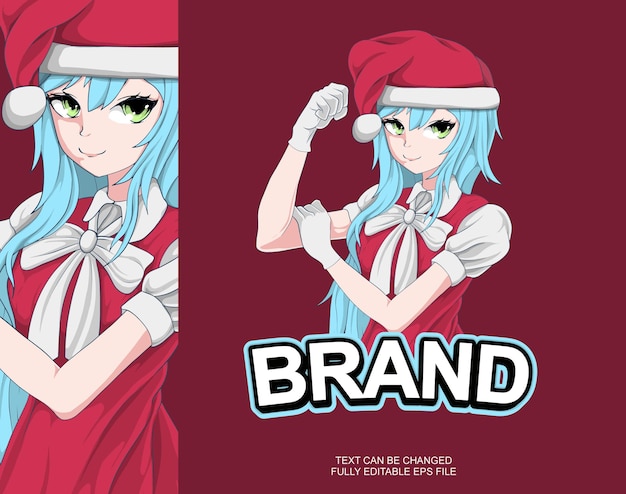 Vetor modelo de projeto de logotipo de anime