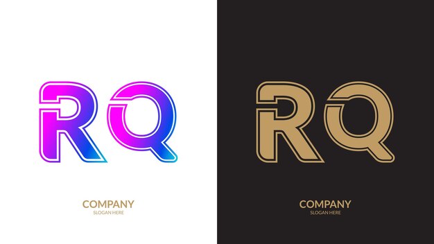 Vetor modelo de projeto de logotipo de letra rq abstrata