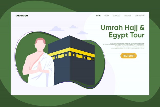 Modelo de projeto de página de página umroh hajj