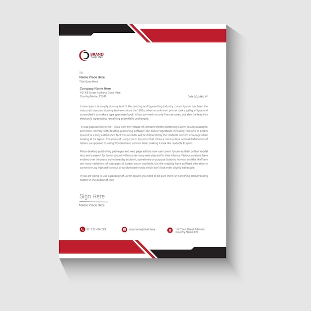 Modelo de projeto de papel de carta