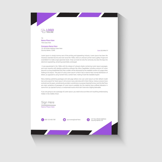Modelo de projeto de papel de carta