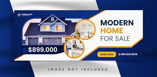 Modelo de promoção de banner de capa do facebook de agência imobiliária