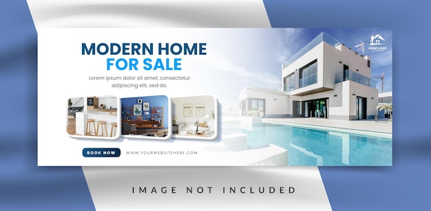 Modelo de promoção de banner de capa do facebook de agência imobiliária