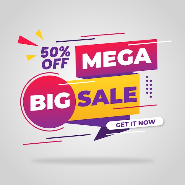 Modelo de Promoção de Banner de Desconto Mega Grande Venda