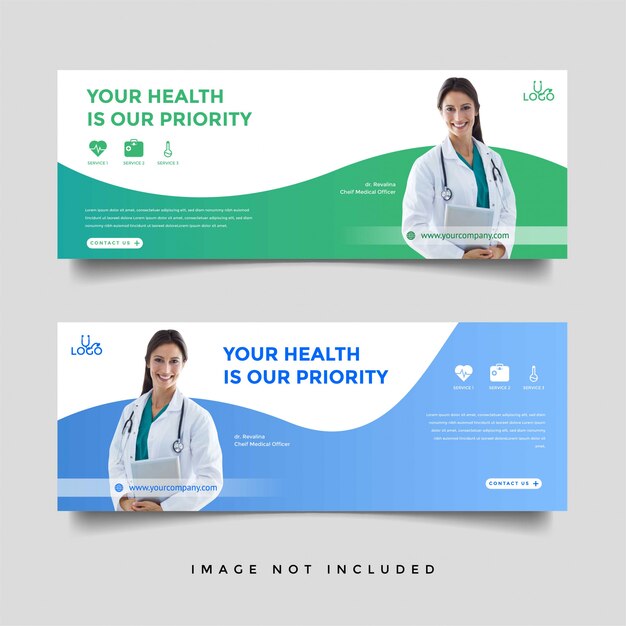 Modelo de promoção de banner de saúde e médico