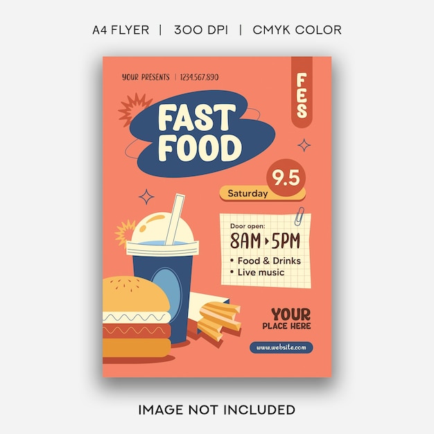 Modelo de Promoção de Cartaz de Fast Food