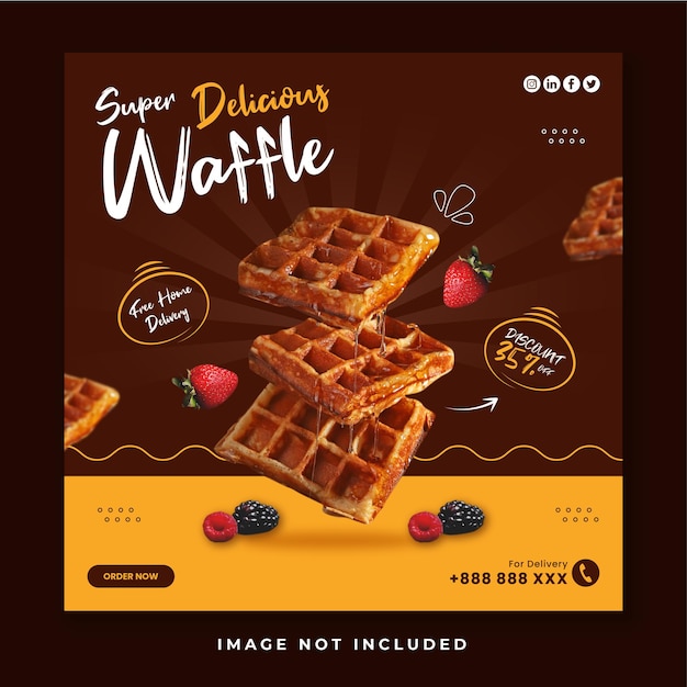 Modelo de promoção de mídia social de waffle