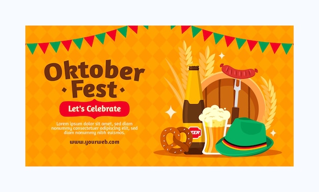 Modelo de promoção de mídia social plana para o festival oktoberfest