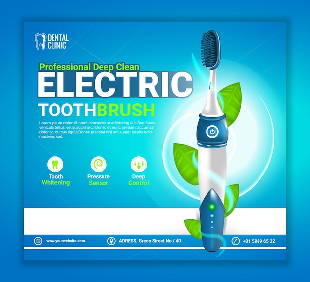 Modelo de promoção de publicidade de clareamento de dentes de clareamento dental de escova de dentes elétrica