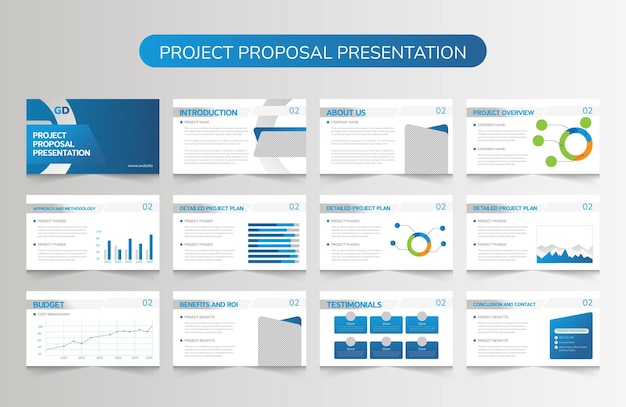 Vetor modelo de proposta de projecto ou de proposta de negócio modelos de apresentação vetorial infograp