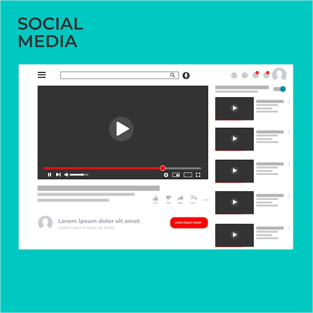 Modelo de quadro de tela de vídeo para mockup em fundo verde isolado Vídeo vazio do canal