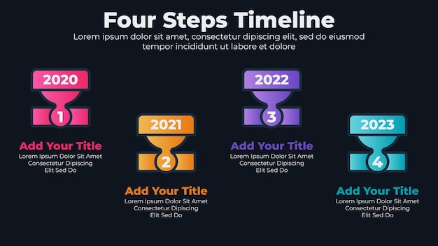 Vetor modelo de quatro etapas ou opções de infográfico de negócios