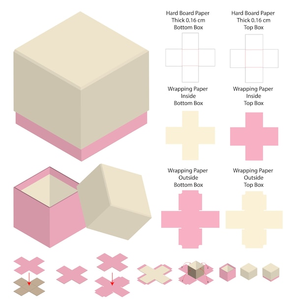 Modelo de recorte de embalagem de caixa