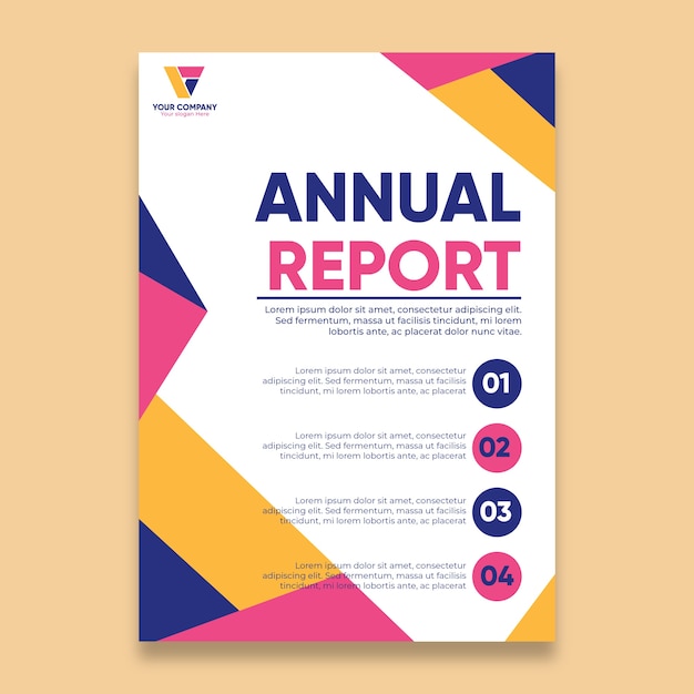 Vetor modelo de relatório anual abstrato colorido