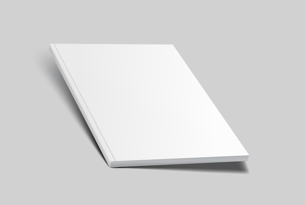 Modelo de revista 3D vetorial realista com capa branca em branco catálogo de folheto de caderno
