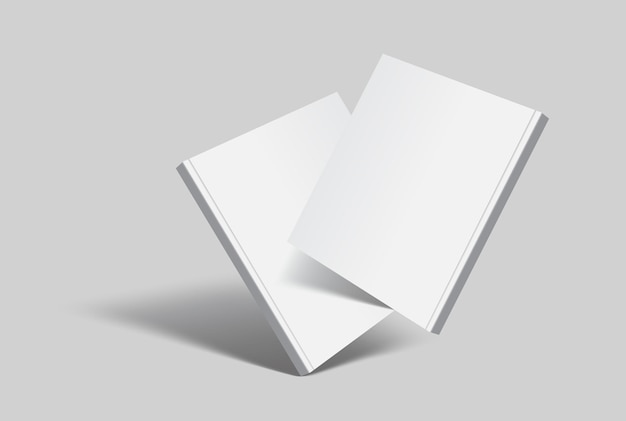Modelo de revista 3D vetorial realista com capa em branco para a revista de apresentação de negócios