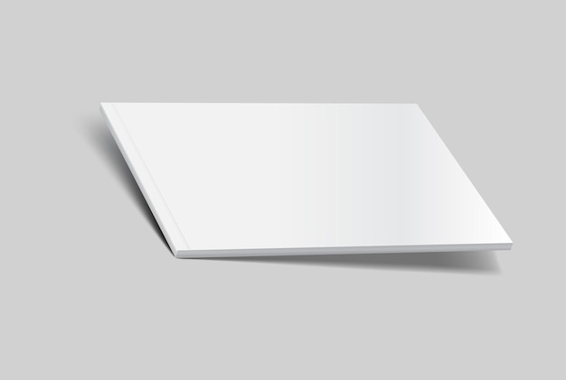 Modelo de revista 3D vetorial realista com capa em branco para a revista de apresentação de negócios