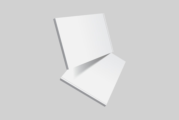 Modelo de revista 3D vetorial realista com capa em branco para a revista de apresentação de negócios