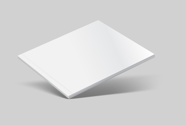 Modelo de revista 3D vetorial realista com capa em branco para a revista de apresentação de negócios