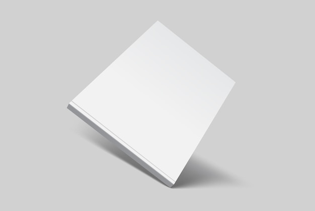 Modelo de revista 3D vetorial realista com capa em branco para a revista de apresentação de negócios