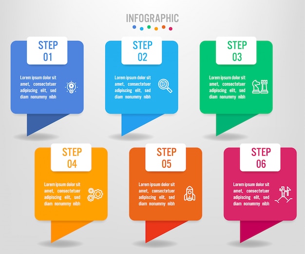 Modelo de rótulos de infográfico de negócios com opções