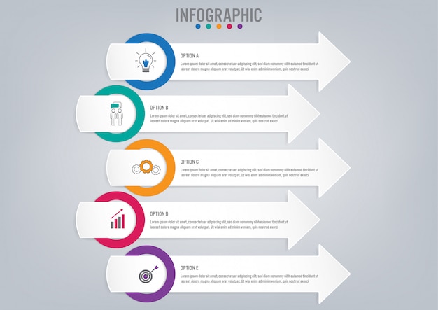 Modelo de rótulos de infográfico de negócios