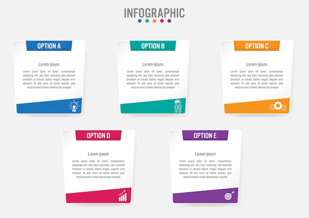 Modelo de rótulos de infográfico de negócios