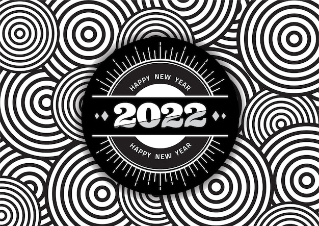 Modelo de saudações de feliz ano novo de 2022 formas geométricas coloridas design ilustração