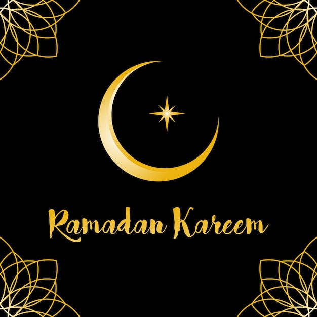Vetor modelo de saudações ramadan kareem moon