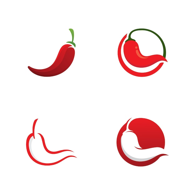 Modelo de símbolo de comida picante vetor de logotipo de pimentão