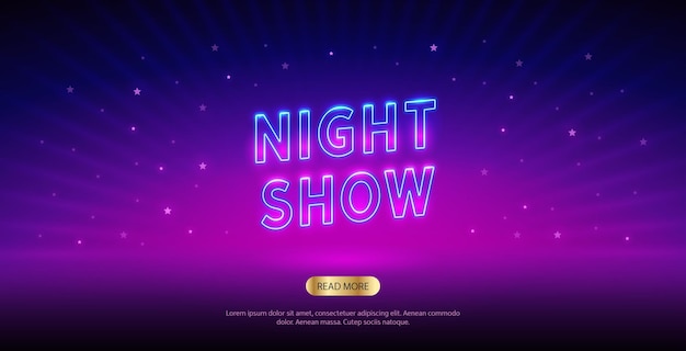 Modelo de site de show noturno neon