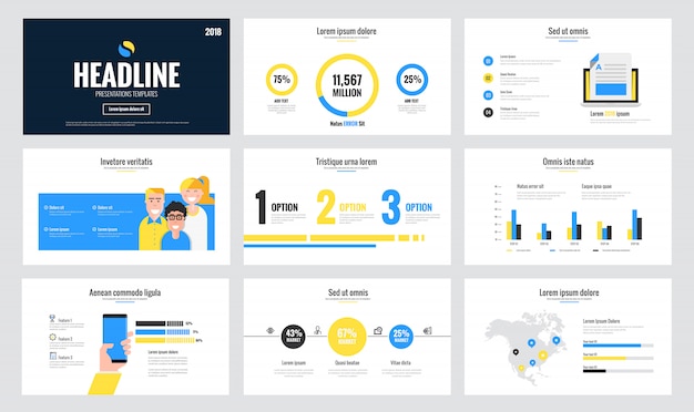 Modelo de slide de infográficos