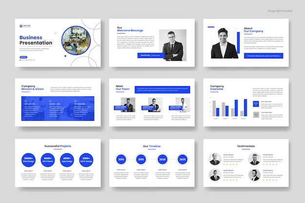 Modelo de slides de apresentação de negócios criativos em PowerPoint Utilização para relatório anual infográfico