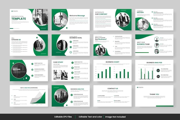Modelo de slides de apresentação do PowerPoint de negócios vetoriais modelo de layout de negócios minimalista