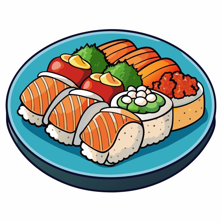 modelo de sushi de ilustração de sushi desenhado à mão