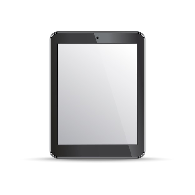 Modelo de tablet de tela vazia no fundo branco. elementos para infográfico, sites, movimento.