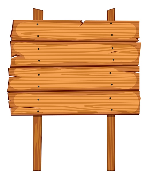 Modelo de tabuleta de prancha em branco poste de sinalização de desenho em madeira